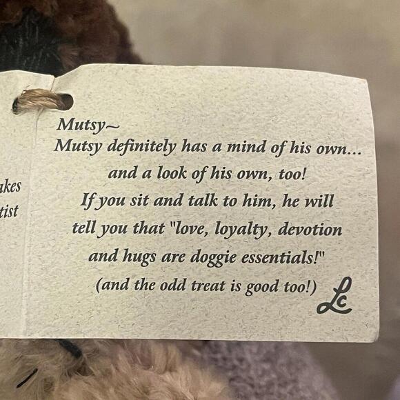 Ganz Cottage Collectibles Plush Dog Named Mutsy 10" - CC1364 Rare - Picture 8 of 9